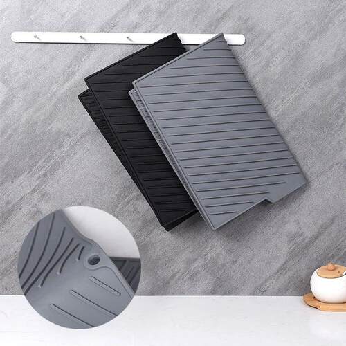 1PC Silicone Dish Drying Mat Pots Dish Drain Mat For Kitchen