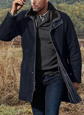 MidLong Loose Wool Coat for Men in Autumn Winter Europe Amer