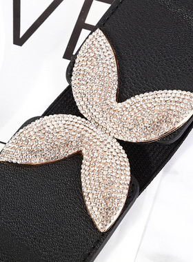 Fashion Metal Buckle Womens Elastic Wide Girdle Decoration