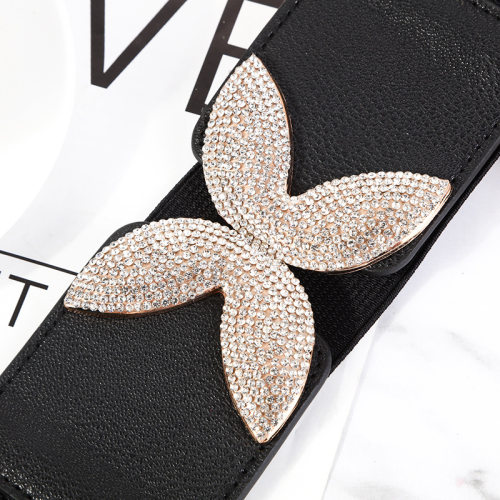 Fashion Metal Buckle Womens Elastic Wide Girdle Decoration