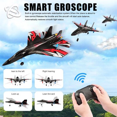 SU27 RC Plane 2.4G 2CH Remote Control Flying Glider With LED