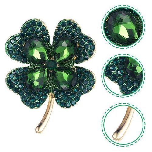 2 Pcs Four-leaf Corsage Pin Shamrock Brooch Girl Badge for