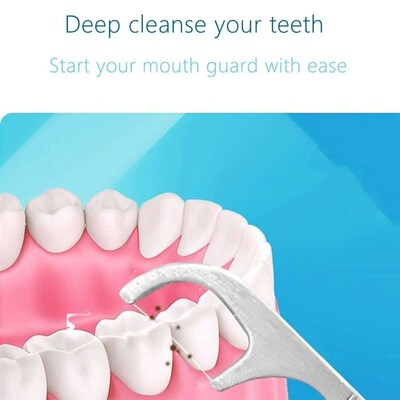 1set-Stainless Steel Toothpick Set Tooth Flossing Reusable T