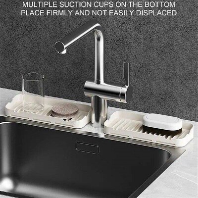 Silicone Faucet Mat Kitchen Sink Tray Soap Dispenser Sponge