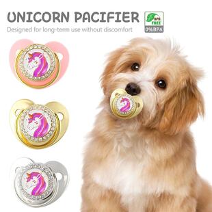 1 colorful cartoon unicorn pet toy Teething Toy 3D silicone