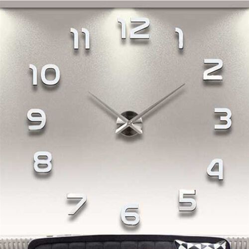 Large 3D DIY Wall Clock Modern Design Silent  Big Digital Ac