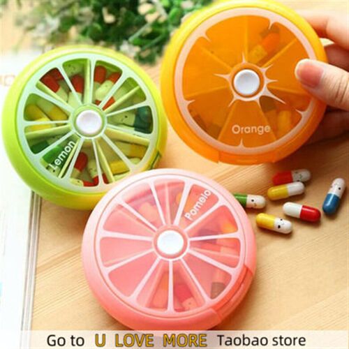 Mini Pill Box Weekly Medicine Pill Box Rotating Pill Box Cas
