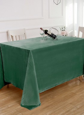 会议室桌布长方形台布会展活动签到桌罩墨绿色咖啡色加厚丝绒桌
