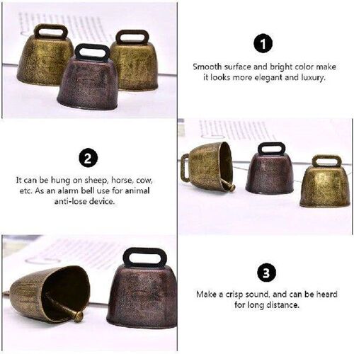 4 Pcs Metal Cow Bell Iron Ring Chime Bells Tinkle Cattle