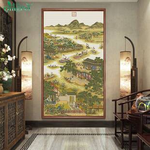 青飞精准印布雍正十二月-五月十字绣2022年新款线绣竖版玄关画