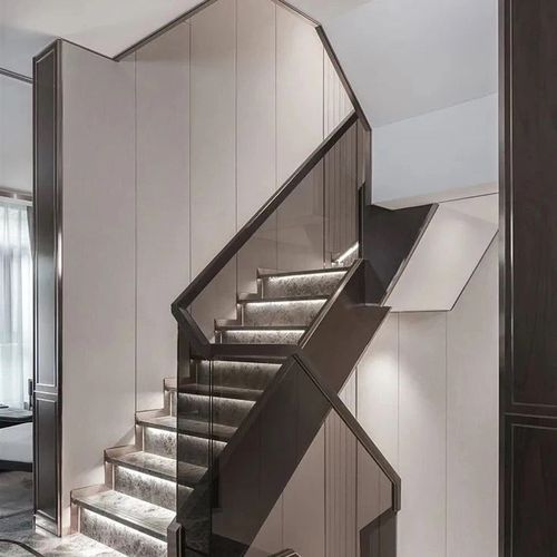 重庆定制梯步室外楼梯栏杆天然大理石花岗石岩板