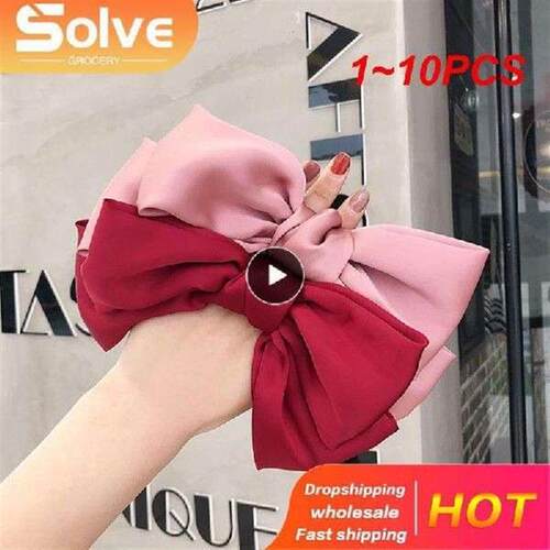 1~10PCS Big Satin Ribbon Bows Wedding Appliques Sewing
