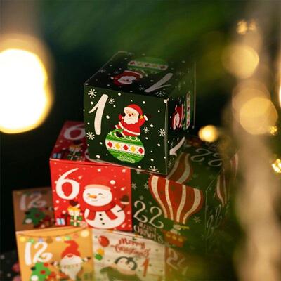 Christmas Advent Calendar Boxes 24Pcs Filling Xmas Small Gif