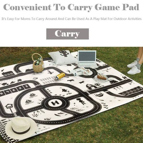 130*100CM Road Map Carpet For Kids Parking Lot Roadmap 83*58