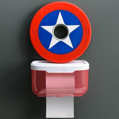 Waterproof Bathroom Tissue Box, No-Drill Toilet Paper Dispen