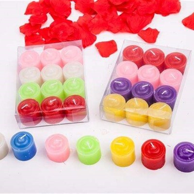 Romantic glass scented candles Propose candlelight dinner