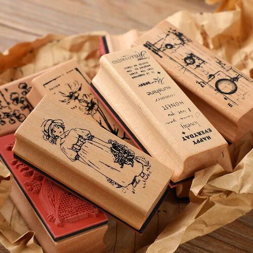 Vintage Plants Wooden Stamps Creative Wooden Rubber Stamps f