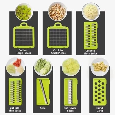 Multifunctional vegetable chopper 14/16 in one chopper handl