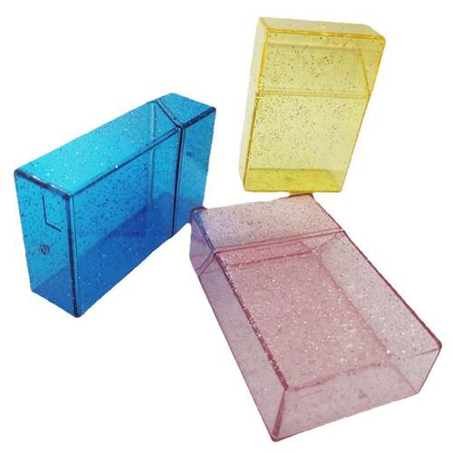 Transparent Multicolor Glitter Plastic Cigarette Case with F