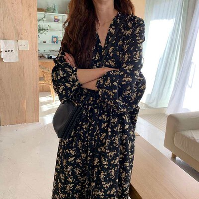 Spring New loose figure-flattering Frenh retro lazy fashion