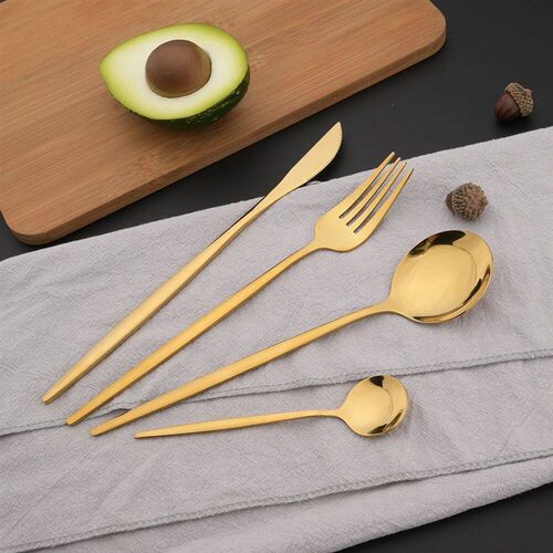 16Pcs Dinnerware Set Stainless Steel Tableware Mirror Dinner