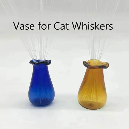 2pcs Mini Cat Whisker Vases Glass Cats Whiskers Holder Minia
