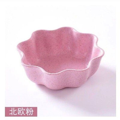 Wheat Straw Dipping Dishes Plum /heart Shape Blossom