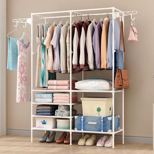 Multifunctional at Rack, Floor-standing Double Row Clothes R