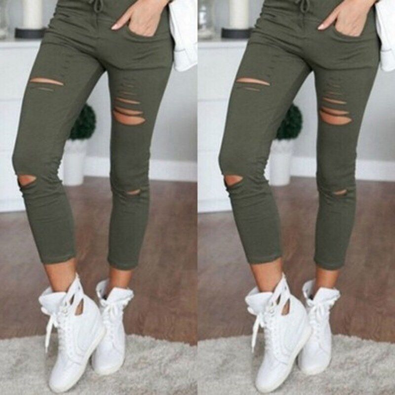 New Ripped Jeans for Women Women Big Size Ripped Trousers Sr图片