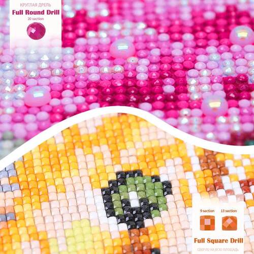 Round Square Diamond Painting Frame 5D Embroidery Hyacinth L
