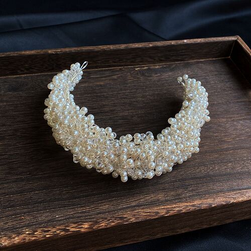 Heavy Craft Pearl Hair Band Catwalk Exaggerated Headband Bri