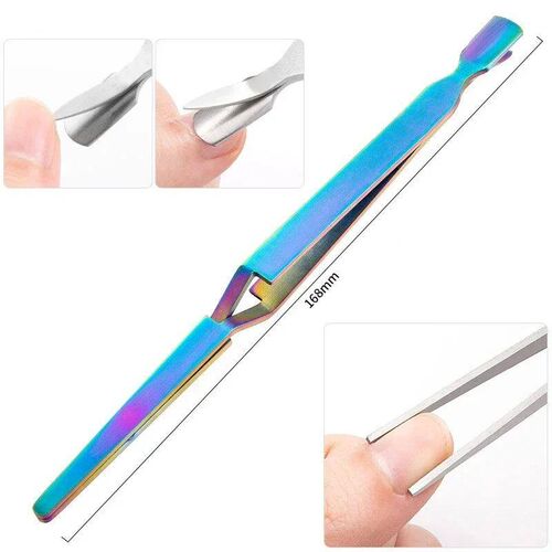 1Pc Multifunction Nail Art Shaping Tweezers Cross Nail Clip