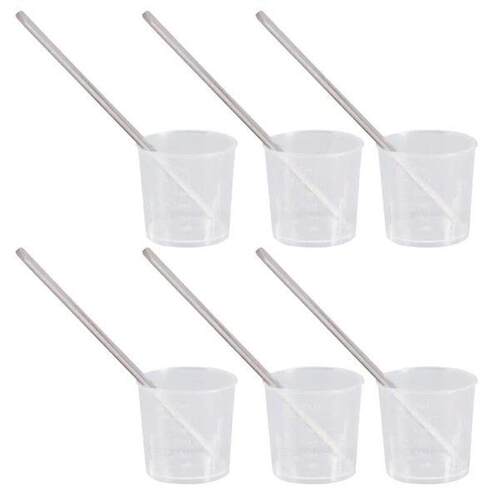 100 Pcs Measuring Cup Stir Stick Set 30ml Plastic Cups