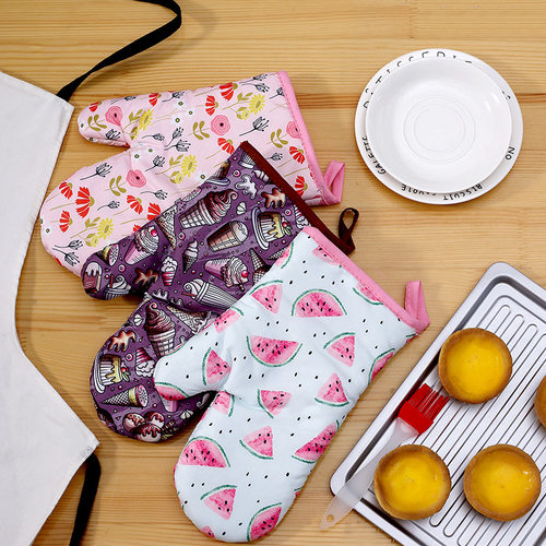 Oven Gloves Long Baking Insulation Microwave Mitts 防烫手套