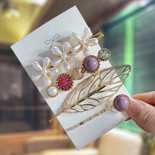 Fashion Acrylic Pearl Hair Clips Set Sweet Flower Hair Barre