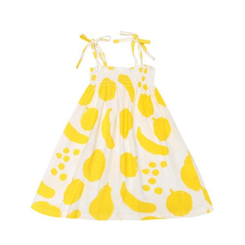 Summer Girls Dress Sling Beach Dress Graffiti Print Princess
