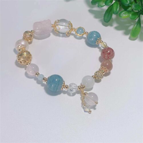 Ins style design diy natural multi-teasure powder crystal br