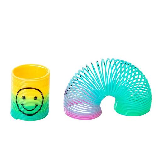 12Pcs Rainbow Smile Magic Springs Circle Toys for Children B