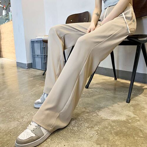 Ice Silk Wide Leg Pants Womens Summer Thin Colorful High Wa