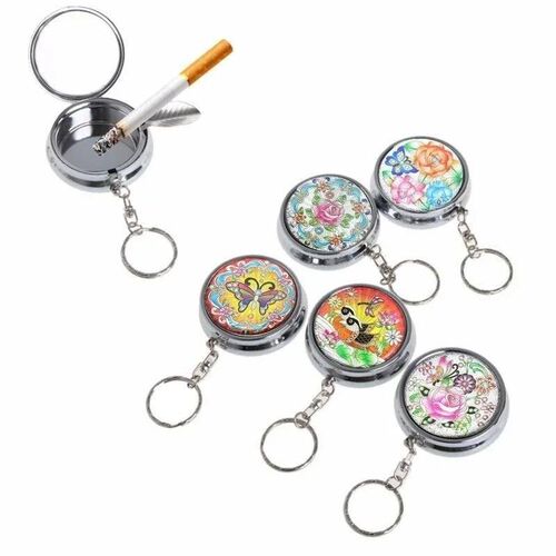 Useful Portable Pocket Stainless Steel Round Cigarette Ashtr