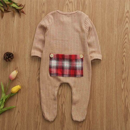0-9M Newborn Toddler Baby Boy Girls Romper Plaid Patchwork L