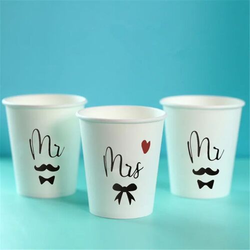 New 10pcs MR&MRS Disposable Paper Cup for Wedding Decoration