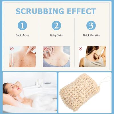 2 Pcs Sisal Bath Sponge Exfoliating Body Scrubber Shower Spo
