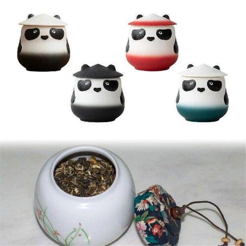 Tea Canister with Cover Multifunctional Ceramic Storage Jar