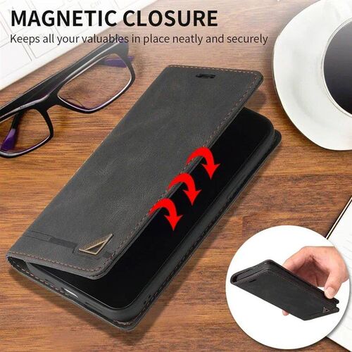 Wallet Anti Theft Brush Flip Leather Case For  Galaxy S25 FE