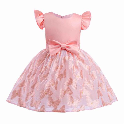 Baby Girls Bow Dress Formal Wedding Party Dresses For Kids裙
