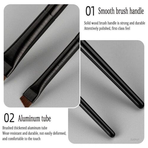 New 2pcs/set Brow Contour Brush Eyebrow Eyeliner Brush Porta