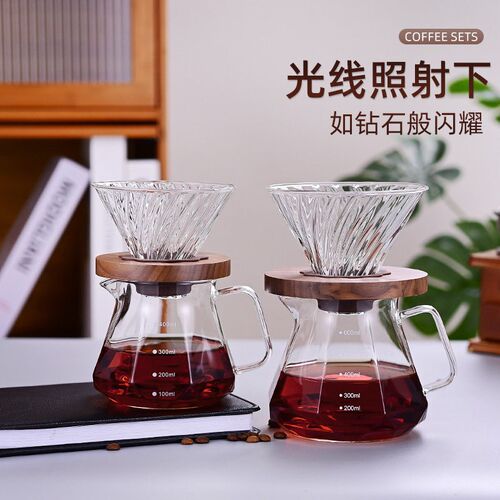Glass ffee Filter Cup Sharing Pot Hand Brewed ffee Pot Set D