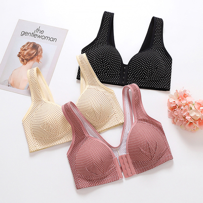 Sexy Push Up Bras Front Closure Solid Color Brassiere Wirele