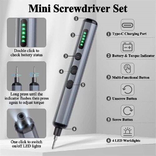 68-in-1 Precision Electric Screwdriver Set 5 Torque Mini